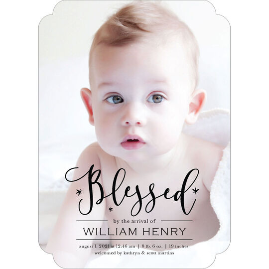 Brightly Blessed Baby Photo Announcements